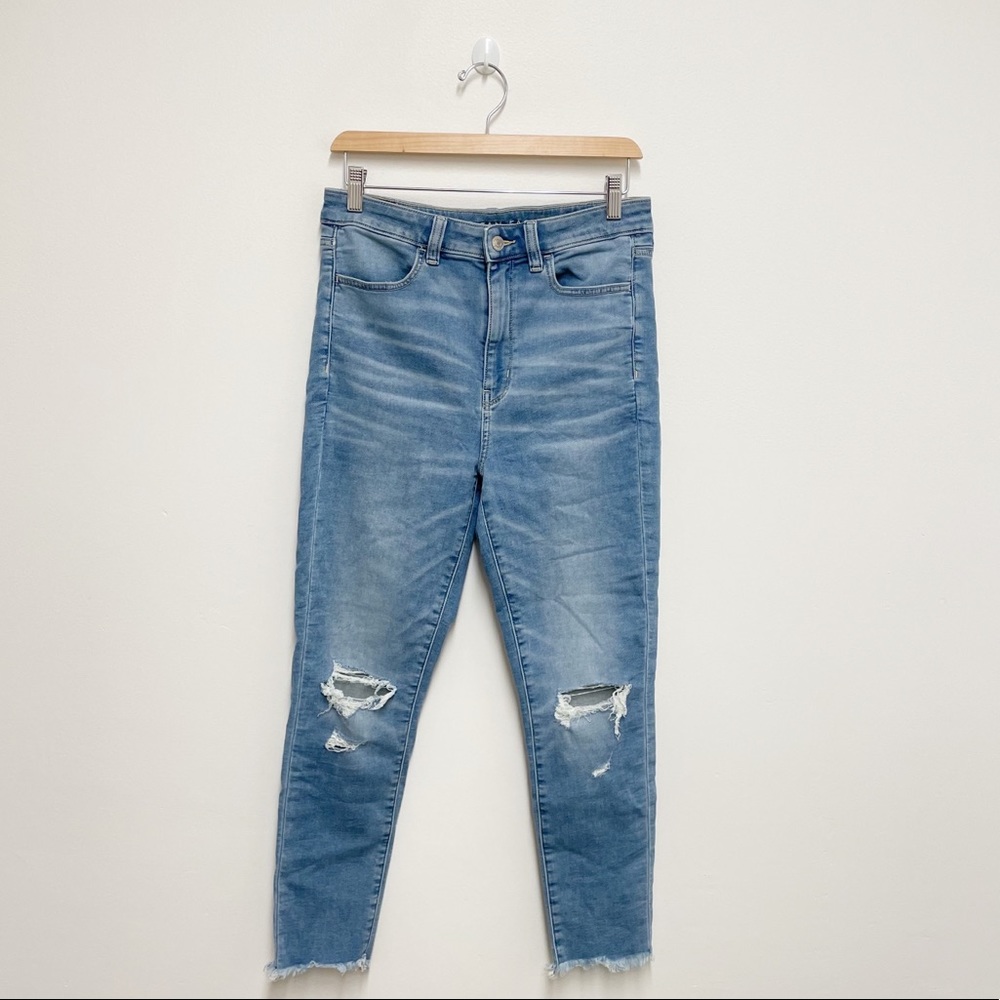 American Eagle Highest Rise Crop Distress Jeggings - Picture 8 of 8